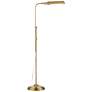 360 Lighting Culver Adjustable Height Aged Brass Pharmacy LED Floor Lamp in scene