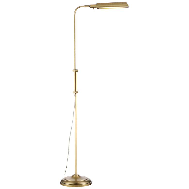 Image 6 360 Lighting Culver Adjustable Height Aged Brass Pharmacy LED Floor Lamp more views