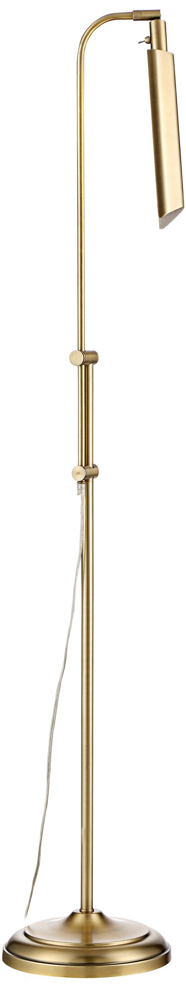360 Lighting Culver Adjustable Height Aged Brass Pharmacy LED Floor Lamp in scene