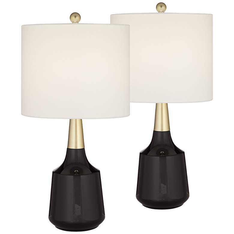 Image 2 360 Lighting Cutlass Gold and Black Modern Ceramic Table Lamps Set of 2