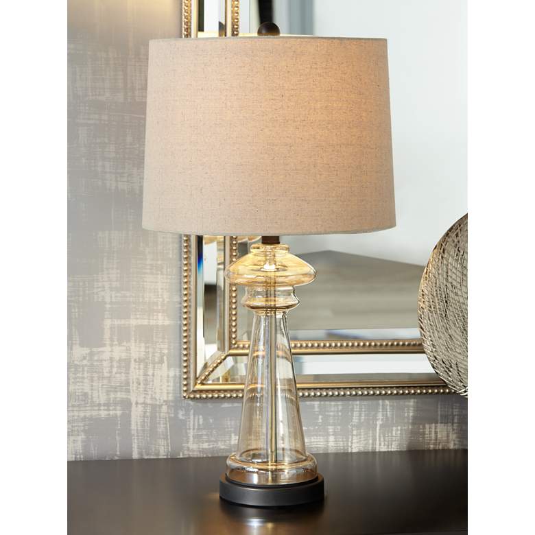 Image 2 360 Lighting Dalia 27 inch High Luxe Champagne Glass Table Lamp