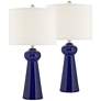 360 Lighting Damon Blue Ceramic Modern Coastal Table Lamps Set of 2
