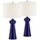 360 Lighting Damon Blue Ceramic Modern Coastal Table Lamps Set of 2