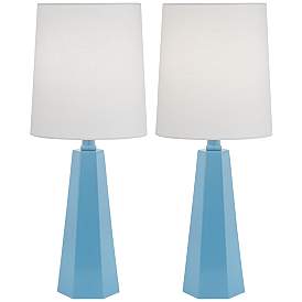 Image1 of 360 Lighting Dana 20" Modern Coastal Blue Accent Table Lamps Set of 2
