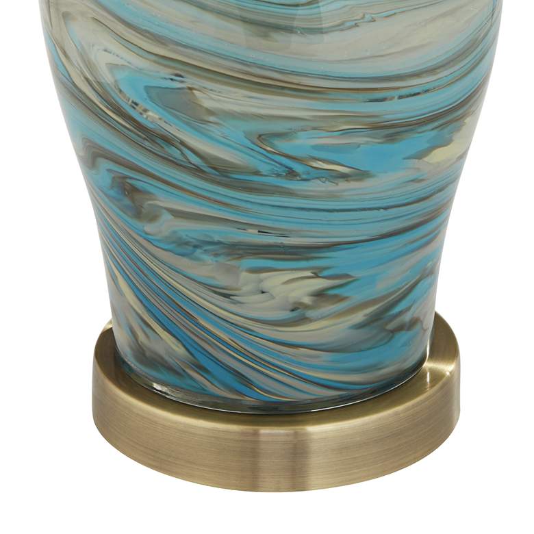 Image 6 360 Lighting Darren 26" Blue Swirl Modern Art Glass Table Lamp more views
