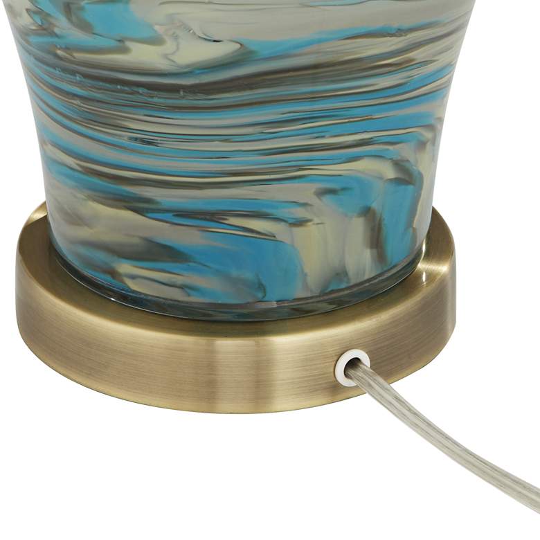 Image 7 360 Lighting Darren 26" Blue Swirl Modern Art Glass Table Lamp more views