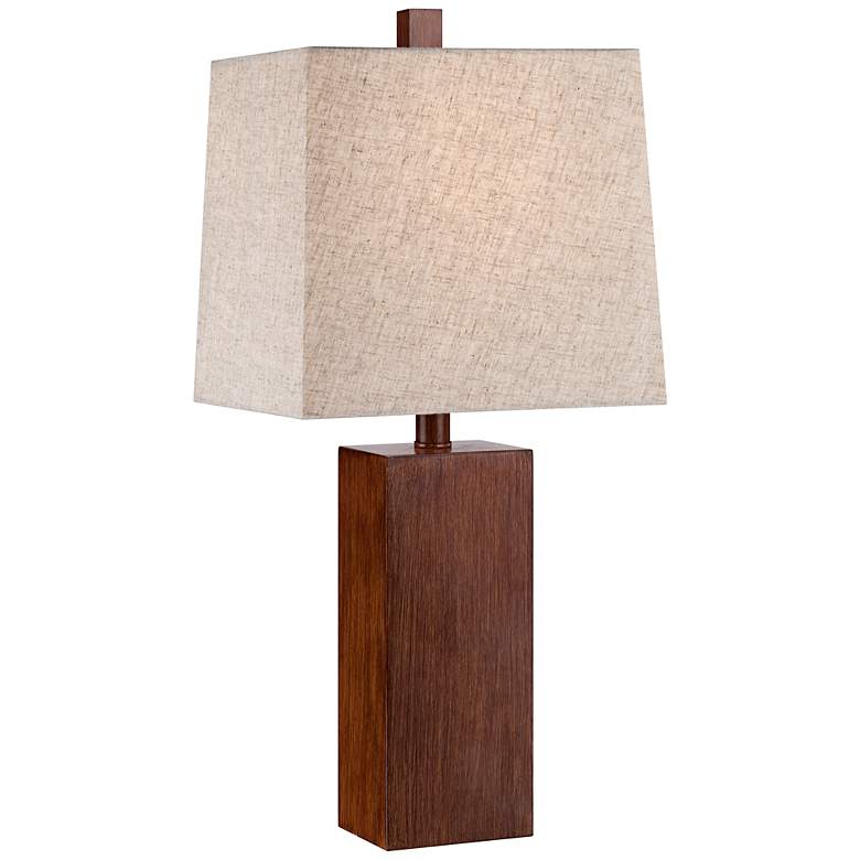 Image 3 360 Lighting Darryl 23" High Wood Finish Rectangular Table Lamp