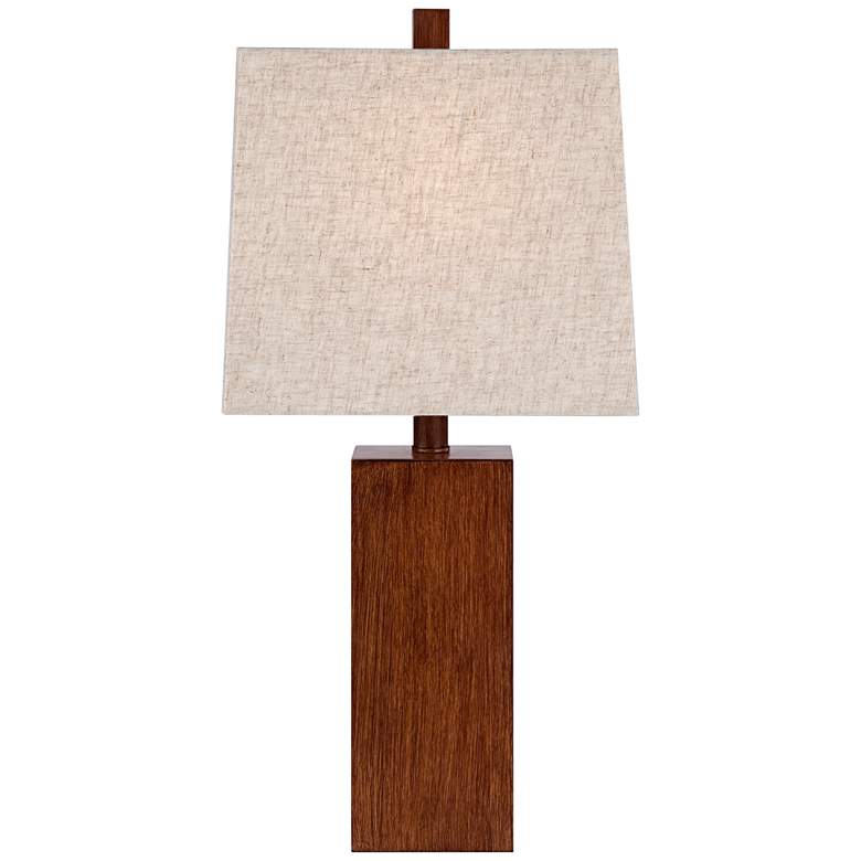 Image 7 360 Lighting Darryl 23" High Wood Finish Rectangular Table Lamp more views