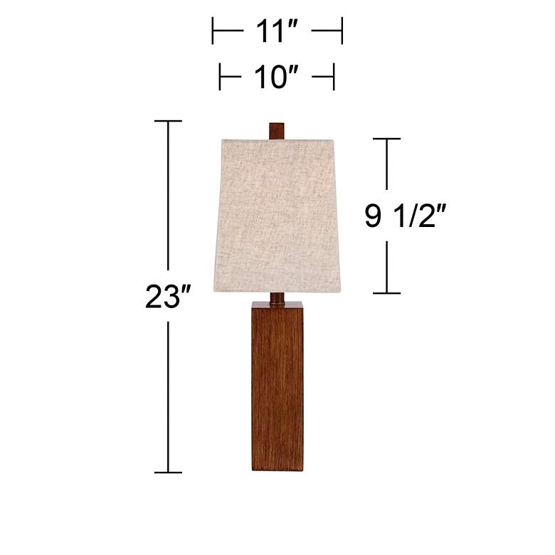 Image 6 360 Lighting Darryl 23" Wood Finish Rectangular Table Lamps Set of 2 more views
