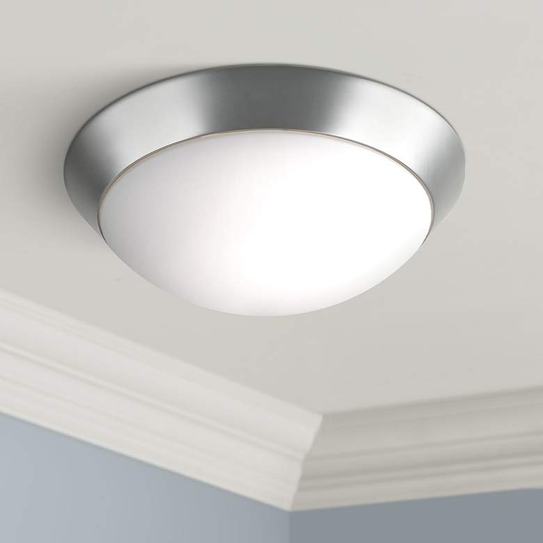 Image 2 360 Lighting Davis 13 inch Wide Brushed Nickel Ceiling Light Fixture