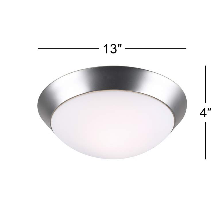 Image 4 360 Lighting Davis 13 inch Wide Brushed Nickel Ceiling Light Fixture more views