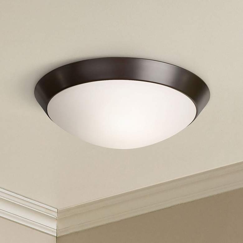 Image 1 360 Lighting Davis 13 inch Wide Oil-Rubbed Bronze Ceiling Light Fixture