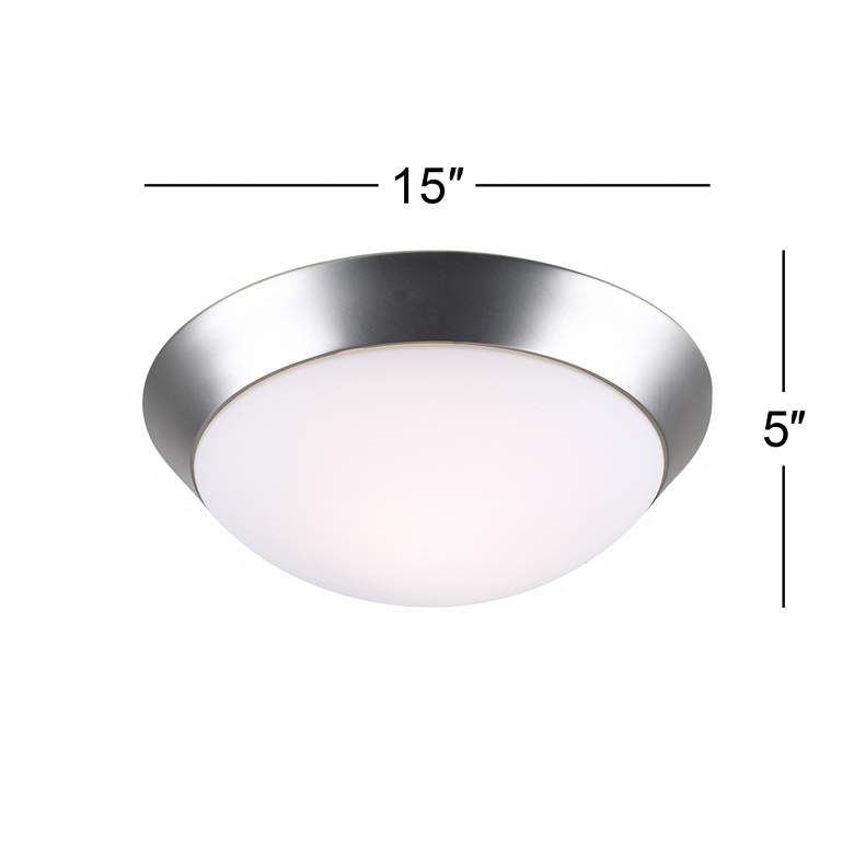 Image 3 360 Lighting Davis 15" Wide Brushed Nickel Ceiling Light Fixture more views