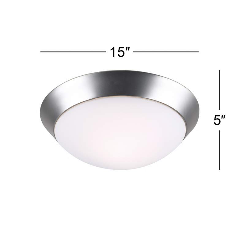 Image 3 360 Lighting Davis 15 inch Wide Brushed Nickel Ceiling Light Fixture more views