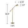 360 Lighting Dawson Adjustable Height Pharmacy Floor Lamp with USB Dimmer
