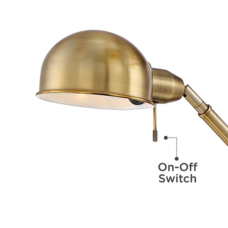 Image 4 360 Lighting Dawson Antique Brass Adjustable Boom Arm Pharmacy Floor Lamp more views