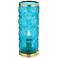 360 Lighting Dayton 15.25" High Teal Blue Glass Accent Table Lamp