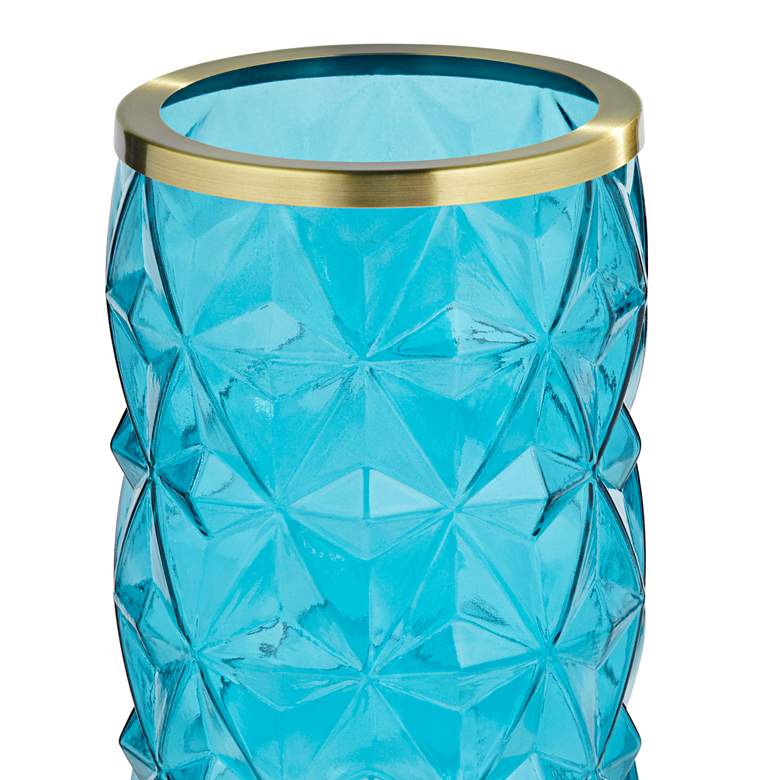 Image 3 360 Lighting Dayton 15.25 inch High Teal Blue Glass Accent Table Lamp more views