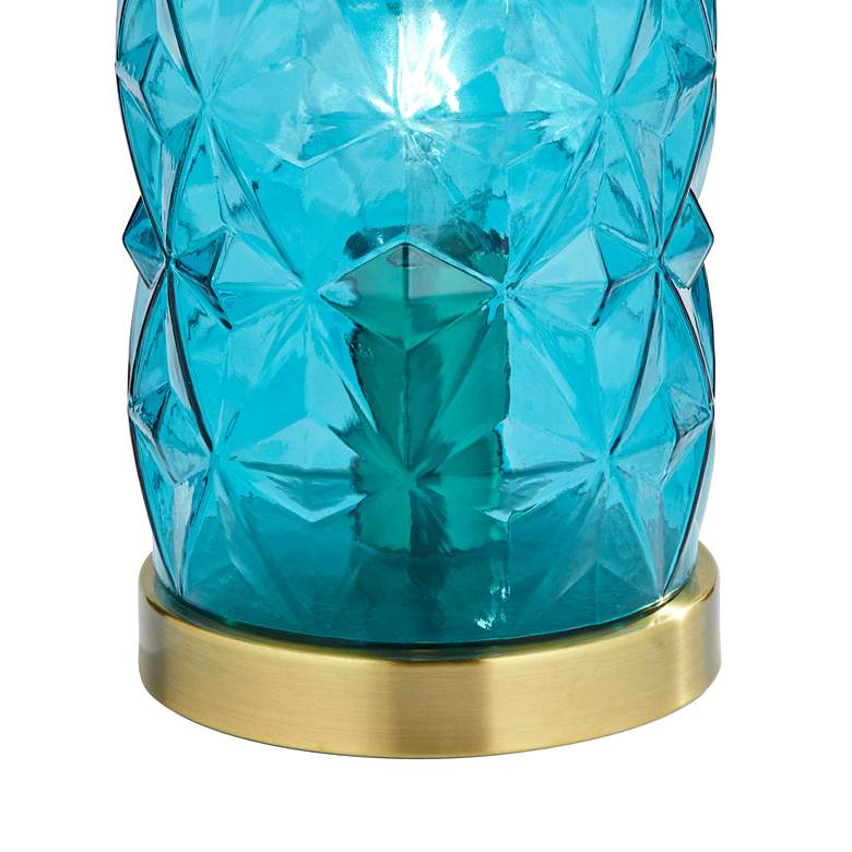Image 4 360 Lighting Dayton 15.25" High Teal Blue Glass Accent Table Lamp more views