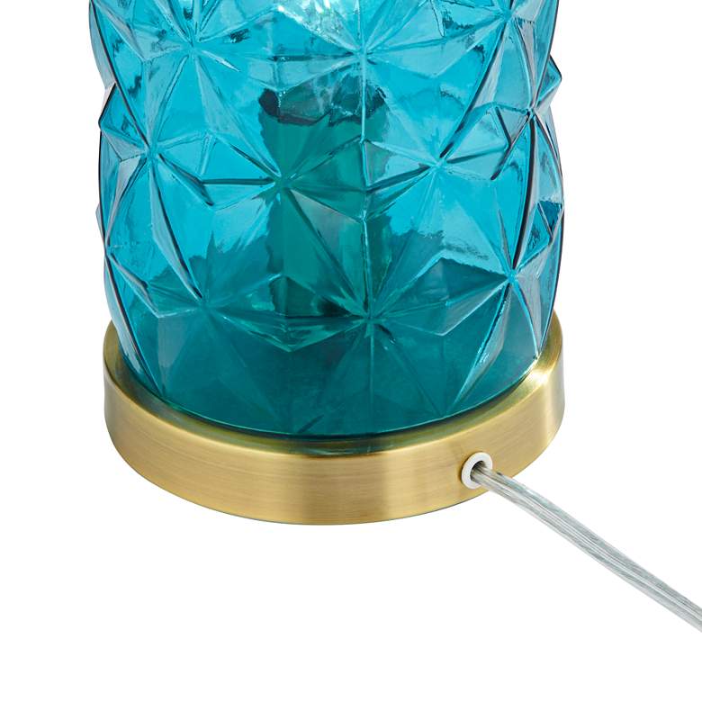 Image 5 360 Lighting Dayton 15.25" High Teal Blue Glass Accent Table Lamp more views