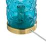 360 Lighting Dayton 15.25" High Teal Blue Glass Accent Table Lamp