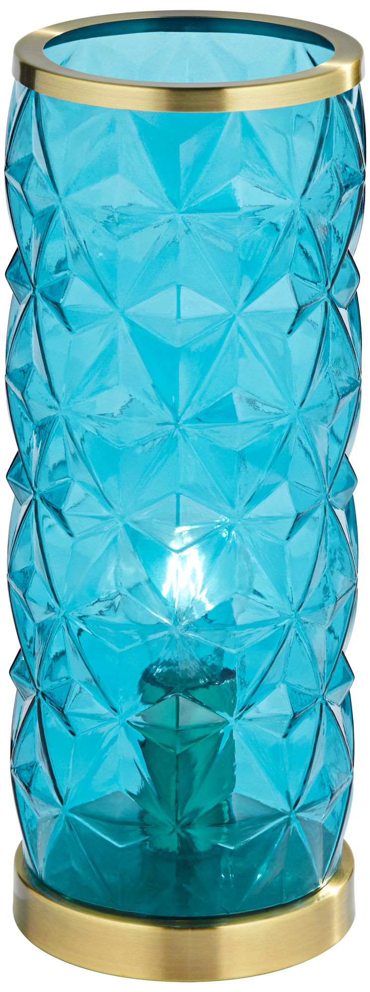 360 Lighting Dayton 15 1/4" High Teal Blue Glass Accent Table Lamp