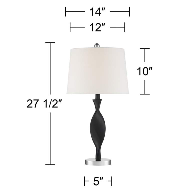 Image 7 360 Lighting Debra 27 1/2 inch Black Finish Modern Table Lamps Set of 2 more views