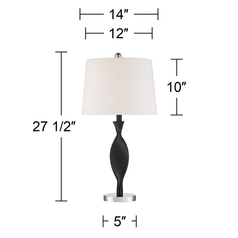Image 7 360 Lighting Debra 27 1/2" Black Finish Modern Table Lamps Set of 2 more views