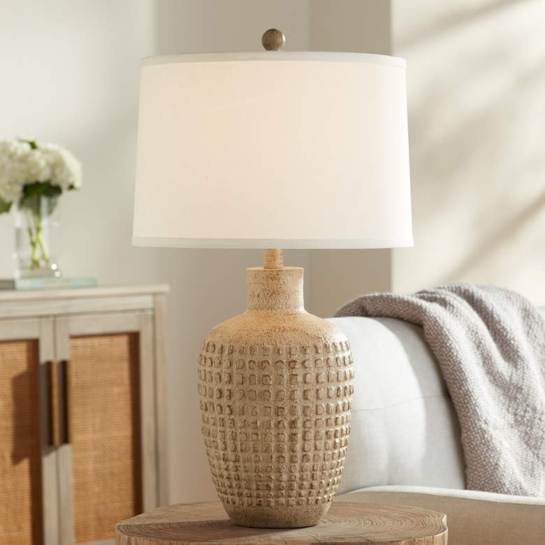 Image 1 360 Lighting Delon 26.5" Terra Cotta Finish Jar Table Lamp
