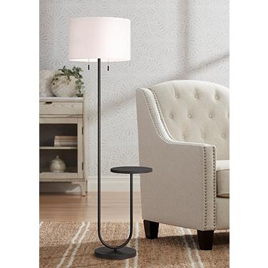 360 Lighting Deva 61" High Modern Bronze Side Table Floor Lamp