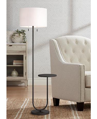 360 Lighting Deva 61" High Modern Bronze Side Table Floor Lamp