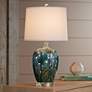 360 Lighting Devan 24 1/2" Blue Ceramic Night Light Lamp with Dimmer