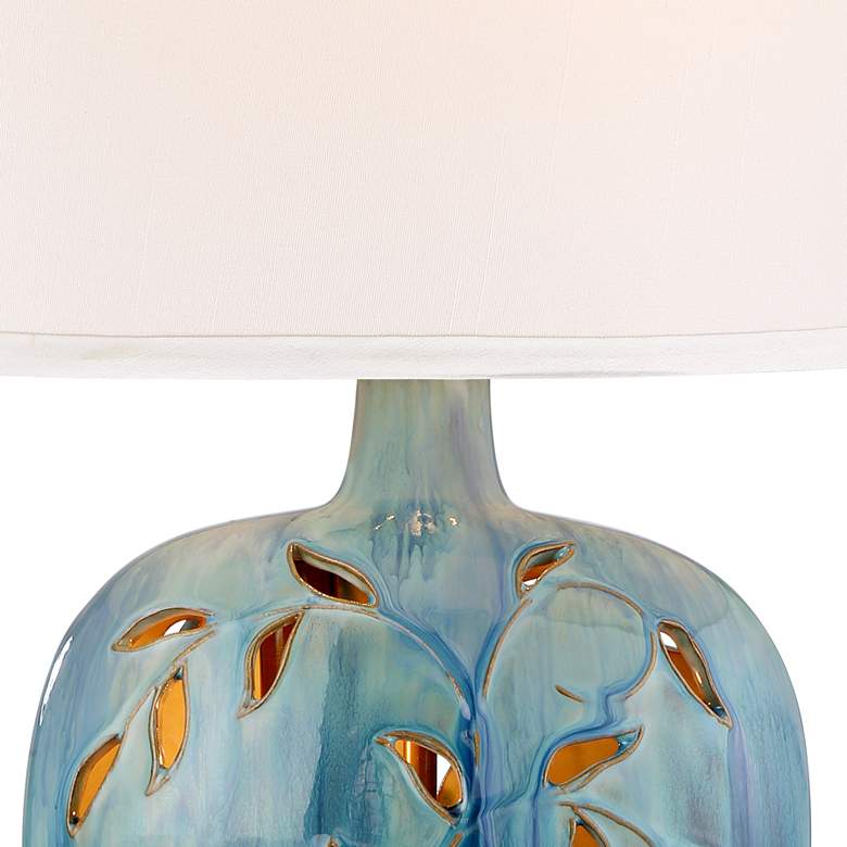 Image 4 360 Lighting Devan 24 1/2" Blue Ceramic Night Light Lamp with Dimmer more views