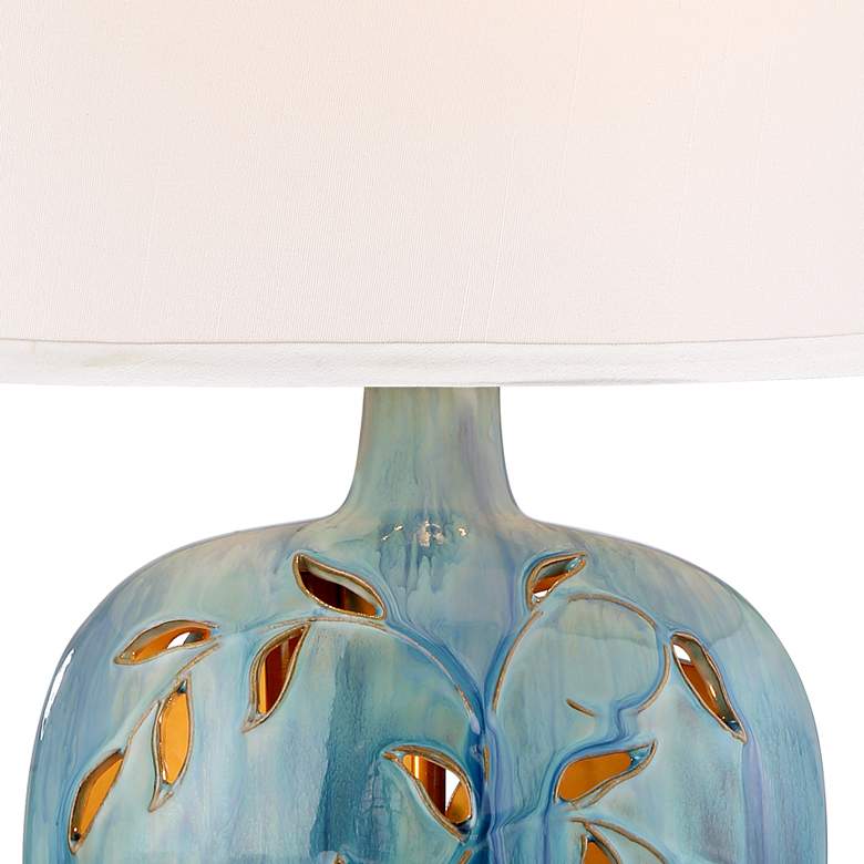 Image 4 360 Lighting Devan 24 1/2 inch Blue Ceramic Night Light Lamp with Dimmer more views