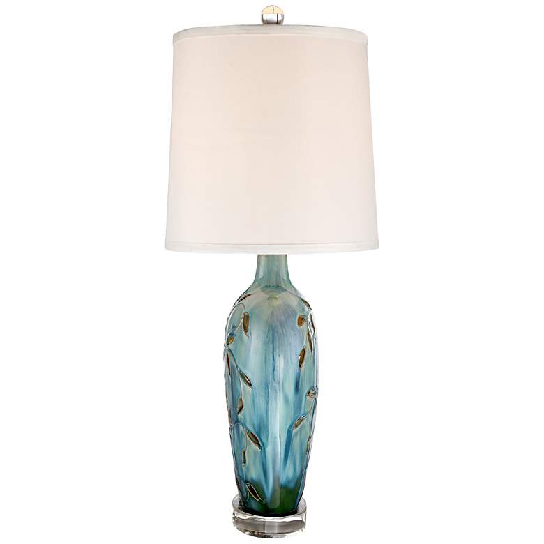 Image 6 360 Lighting Devan 24 1/2" Blue Ceramic Night Light Lamp with Dimmer more views