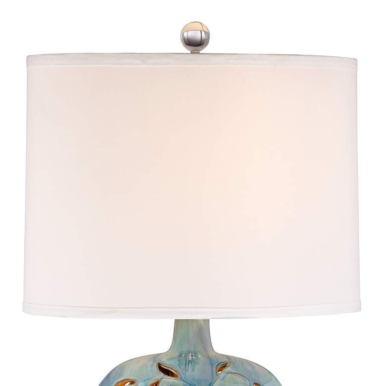Image 4 360 Lighting Devan Vines Blue Ceramic Night Light Table Lamps Set of 2 more views