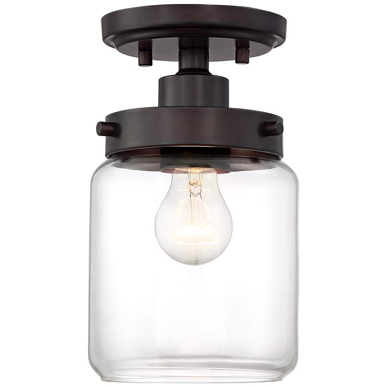 Image 2 360 Lighting Devonshire 6" Wide Bronze and Glass Ceiling Light