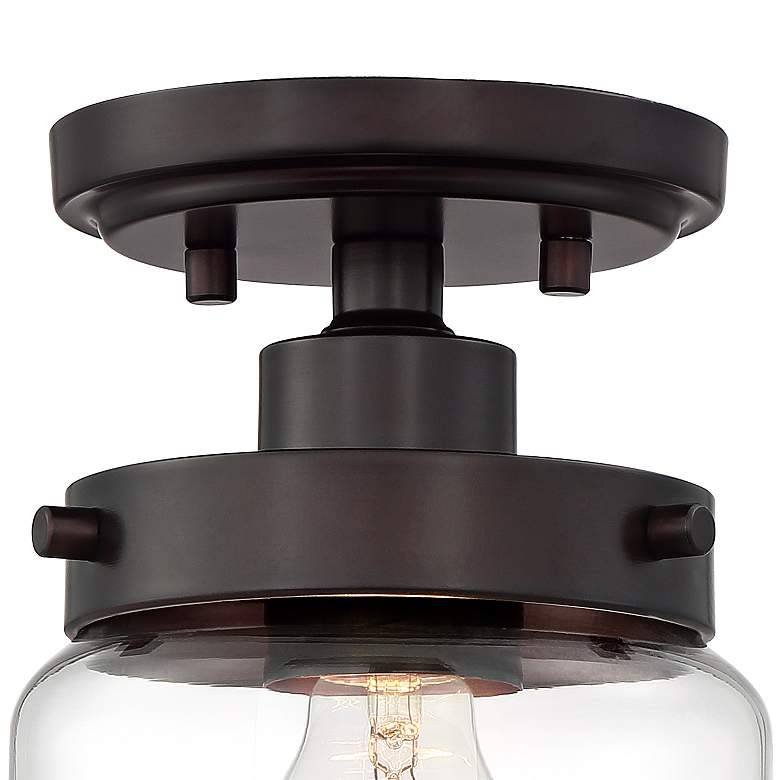 Image 3 360 Lighting Devonshire 6" Wide Bronze and Glass Ceiling Light more views