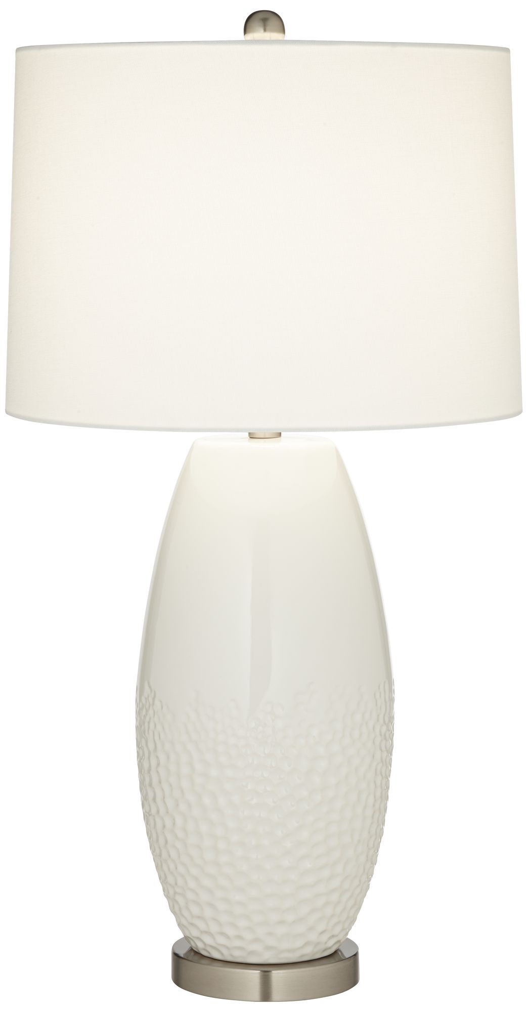360 Lighting Dimpled 30" High Modern Cream White Ceramic Table Lamp