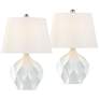 360 Lighting Dobbs White Ceramic Modern Accent Table Lamps Set of 2