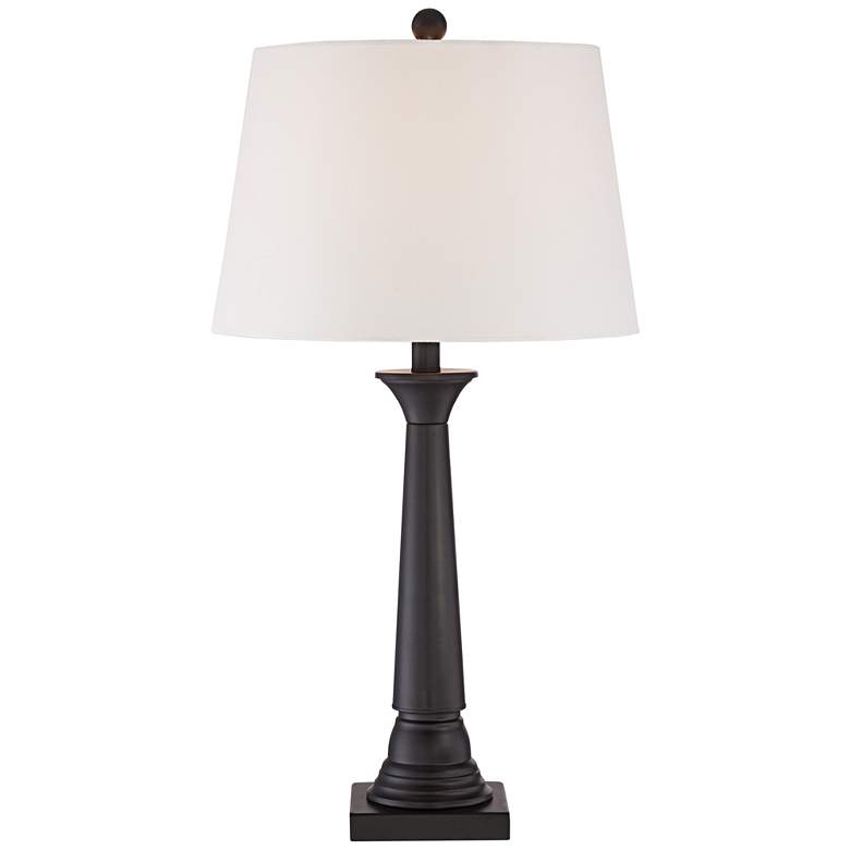 Image 7 360 Lighting Dolbey 28 inch Black Bronze Column Table Lamps Set of 2 more views