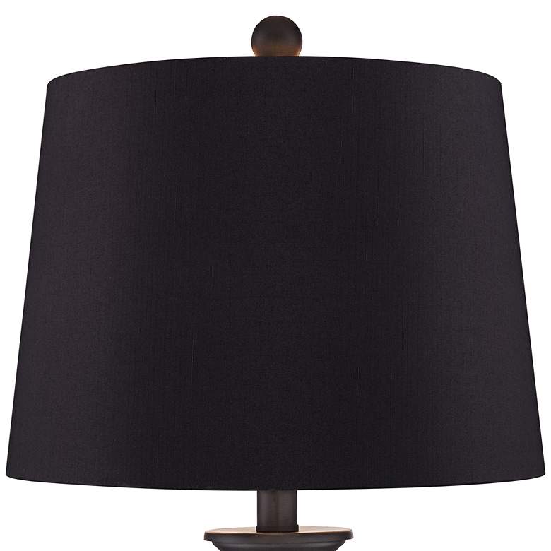 Image 2 360 Lighting Dolbey 28" Bronze Column Black Shade Table Lamps Set of 2 more views