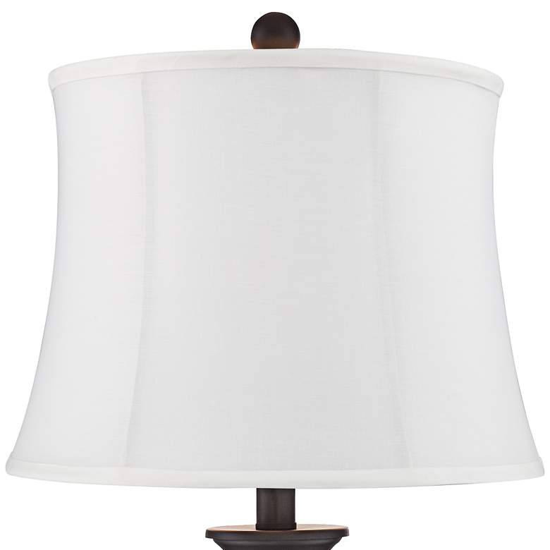 Image 2 360 Lighting Dolbey 28 inch Bronze Column White Shade Table Lamps Set of 2 more views