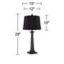 360 Lighting Dolbey Bronze Tapered Column Black Shade Table Lamps Set of 2