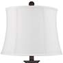 360 Lighting Dolbey Bronze Tapered Column White Shade Table Lamps Set of 2