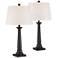 360 Lighting Dolby 28" Bronze Column Lamps with Smart Sockets Set of 2