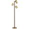 360 Lighting Donatello 63 1/2" Walnut and Brass 3-Light Floor Lamp