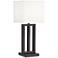 360 Lighting Dorn Bronze Column USB Port and Outlet Table Lamp