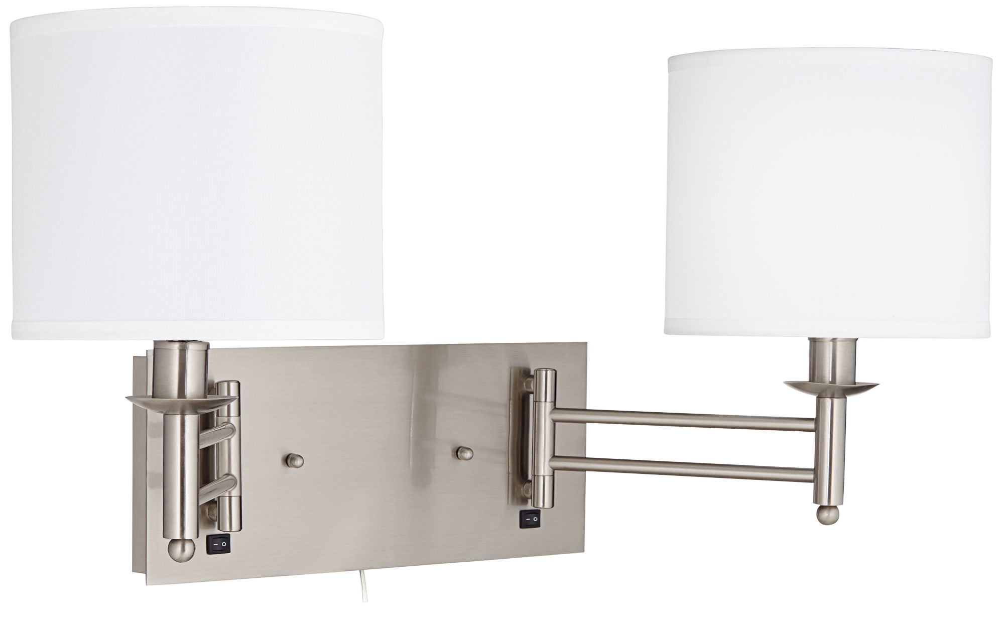 Double arm wall sconce deals plug in