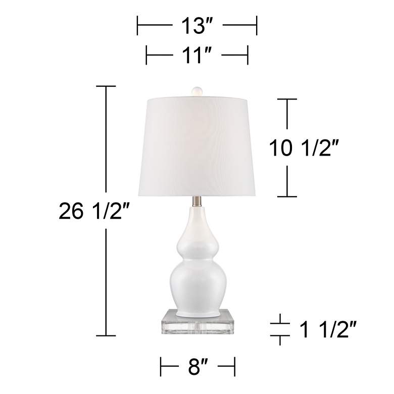Image 5 360 Lighting Double Gourd 26 1/2" White Ceramic Lamps with Risers more views
